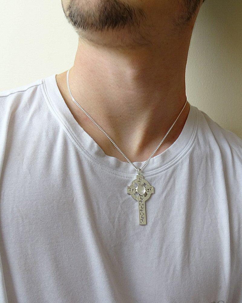 Solid Silver Celtic Cross Suitable For 10x8 Cab Or Resin
