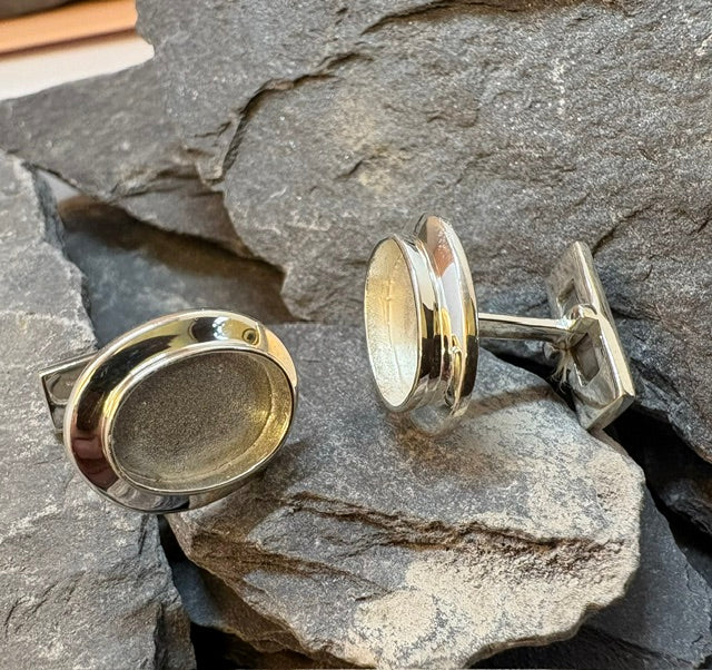 SOLID SILVER CUFFLINKS