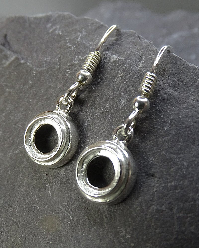 Round Silver Ear Drop Mount For 6mm Cabochon