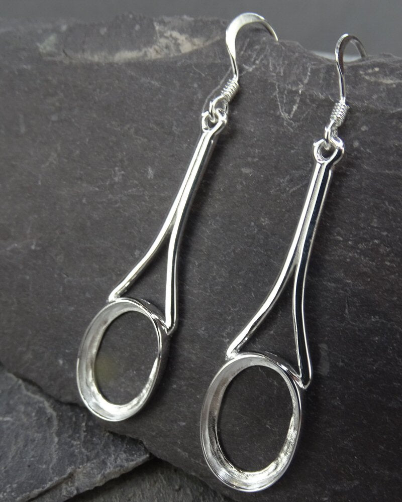 Drop Earring Bezels For 14x10 Stone