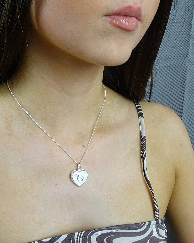 Silver Heart Locket Ready To Set 6mm Cabochon