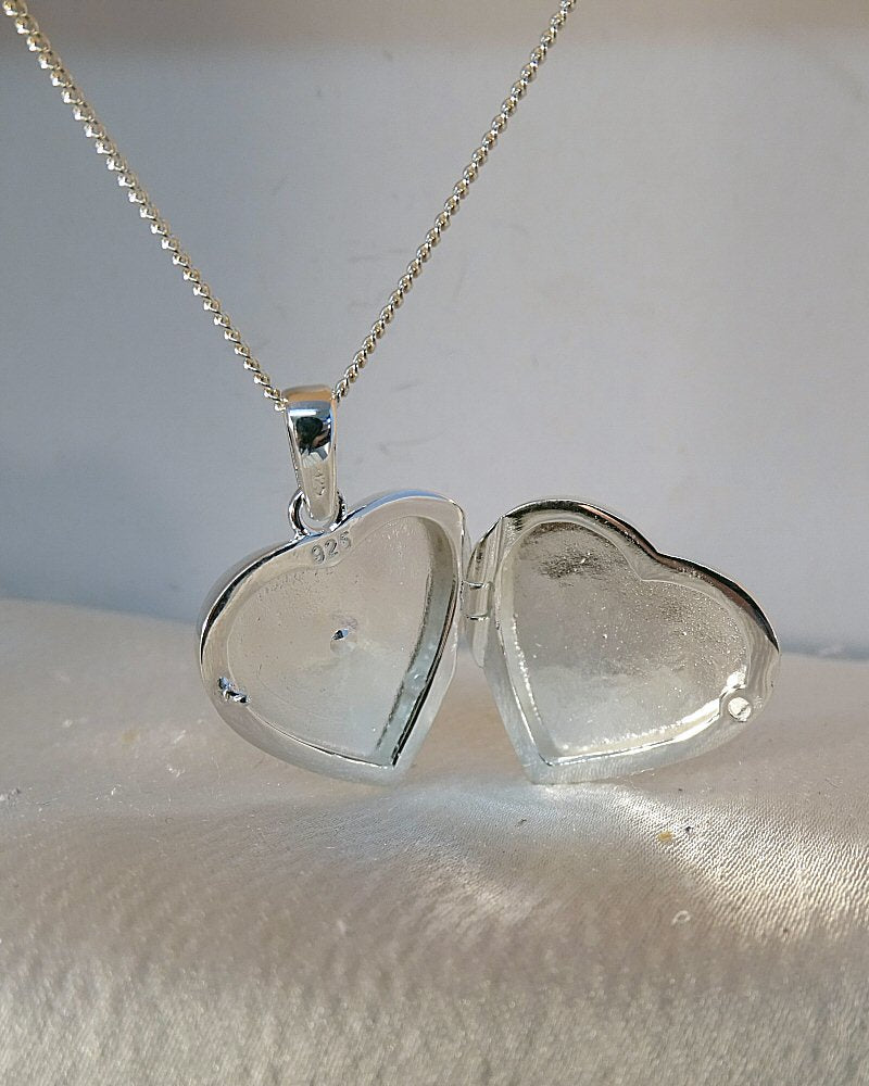 Silver Heart Locket Ready To Set 6mm Cabochon