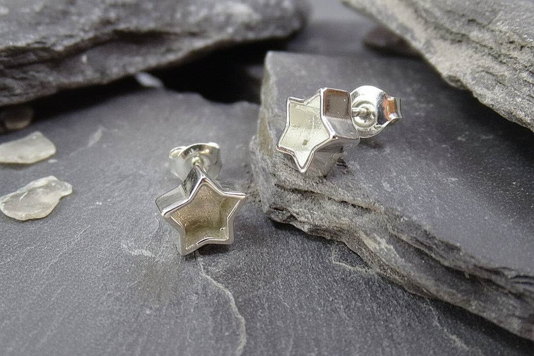 Small silver Star Studs Suitable For Resin