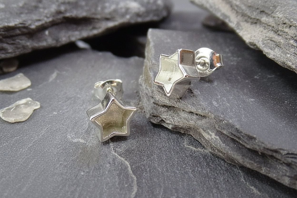 Small silver Star Studs Suitable For Resin