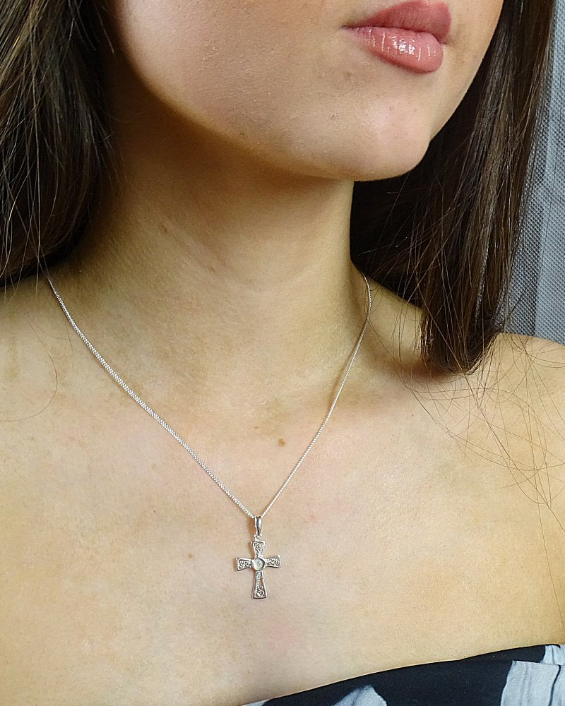 Silver Fillagree Cross To Set A 4mm Stone