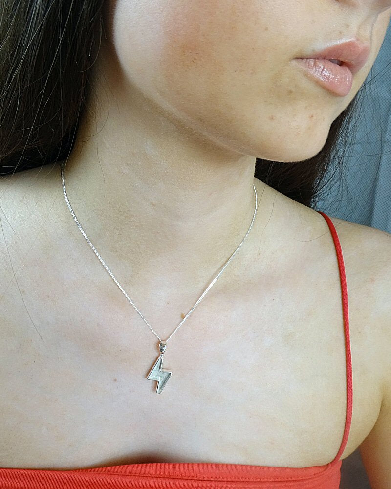 Silver Lightning Bolt Pendant Suitable For Resin