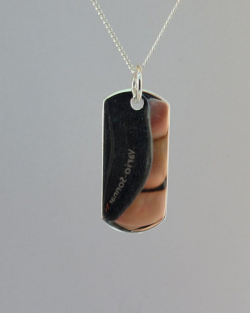Silver engravable dog tag
