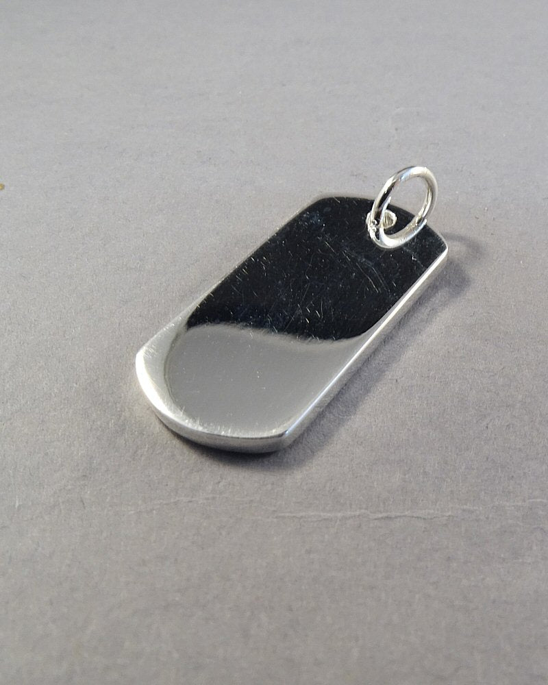 Silver engravable dog tag