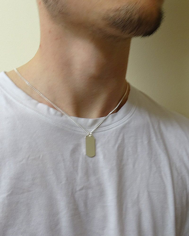 Silver engravable dog tag