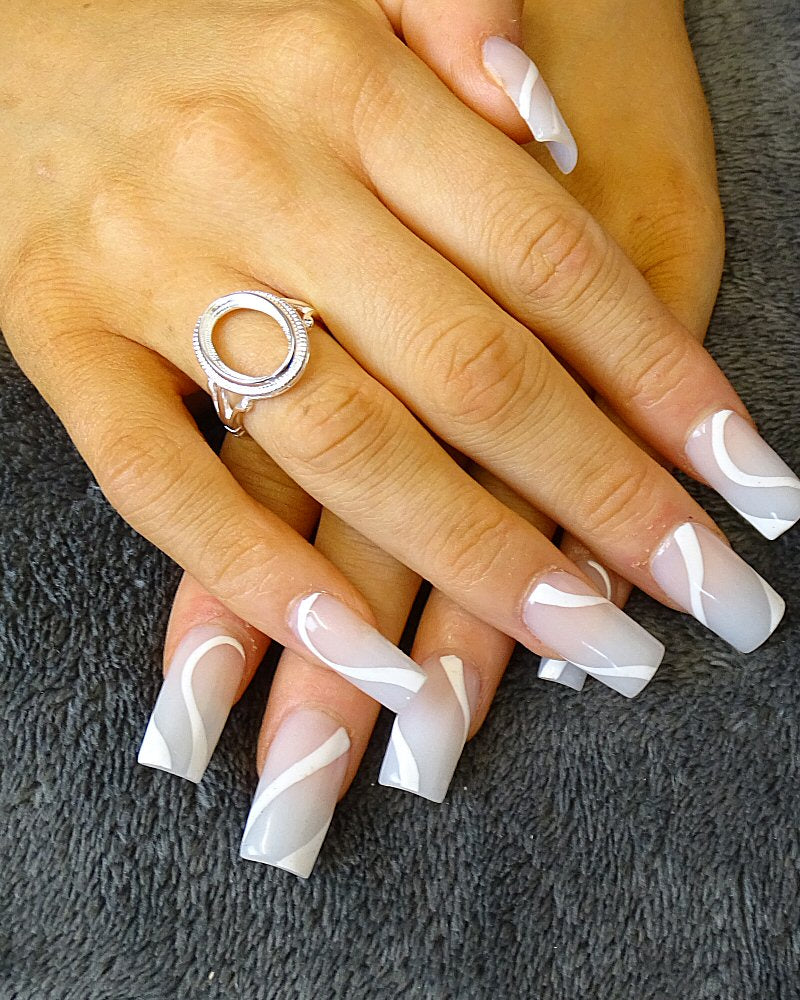 Silver Rope Edge Ring Setting for 14X10 Cabochon