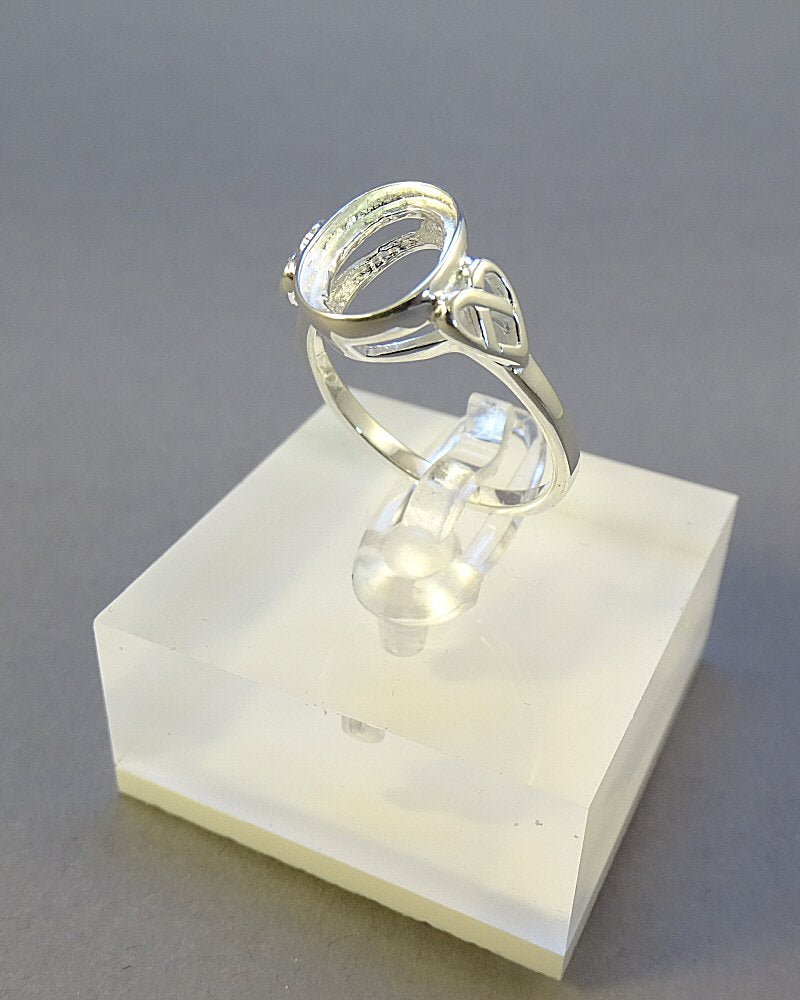 10X8 Cabochon Ring Bezel Mount Silver