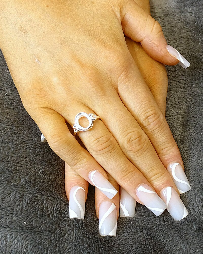 10X8 Cabochon Ring Bezel Mount Silver