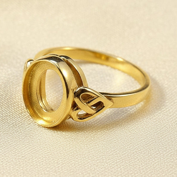 Solid Gold Celtic Ring Blank For 10X8 Cabochon