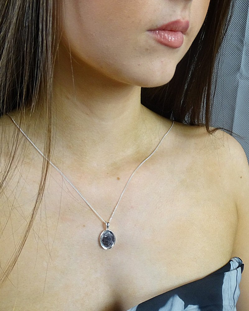 Plain Silver Pendant Setting For 18x13 Cabochon Or Resin