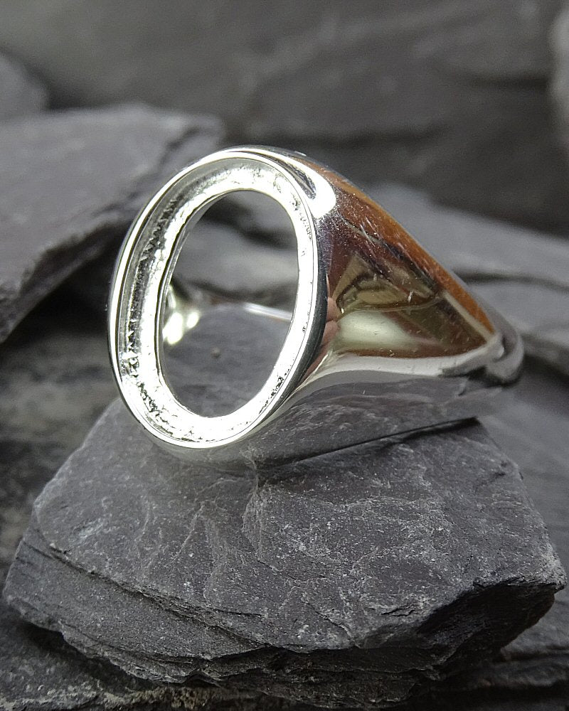 Silver Gents Seal Ring Mounts For 18x13 Cabochon