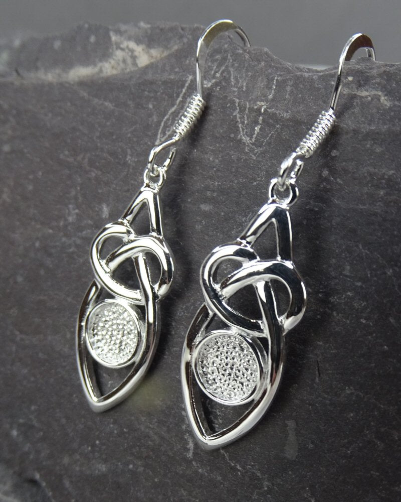 Silver Celtic Drop Mounts For 6mm Cabochon