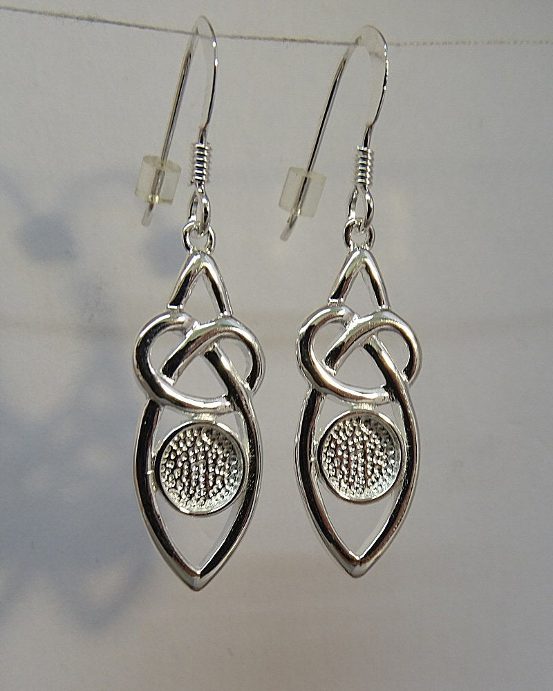 Silver Celtic Drop Mounts For 6mm Cabochon