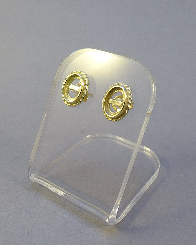 Solid Gold Rope Edge Stud Earrings