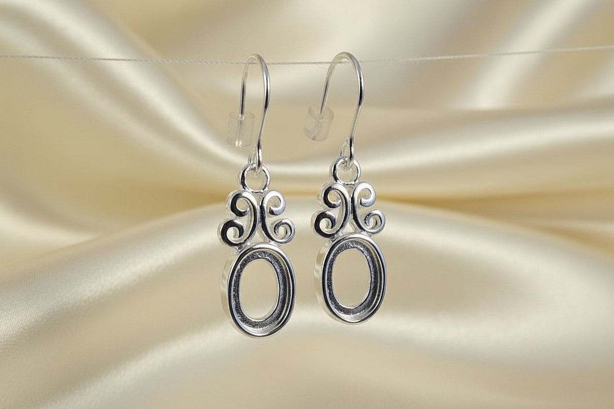 Drop Earrings Ready To Fit 8x6 Cabochons