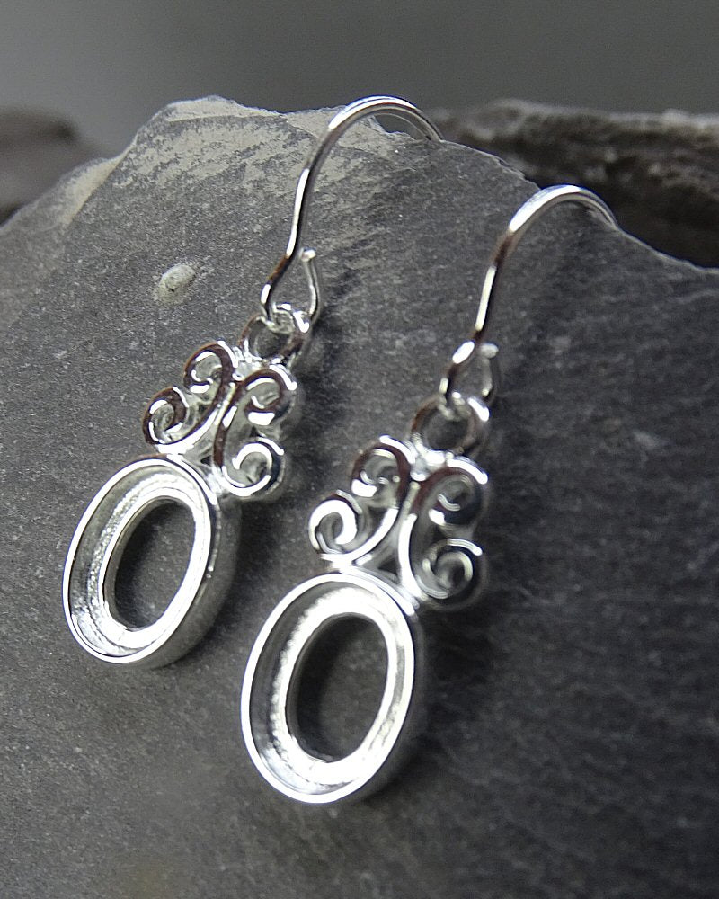 Drop Earrings Ready To Fit 8x6 Cabochons