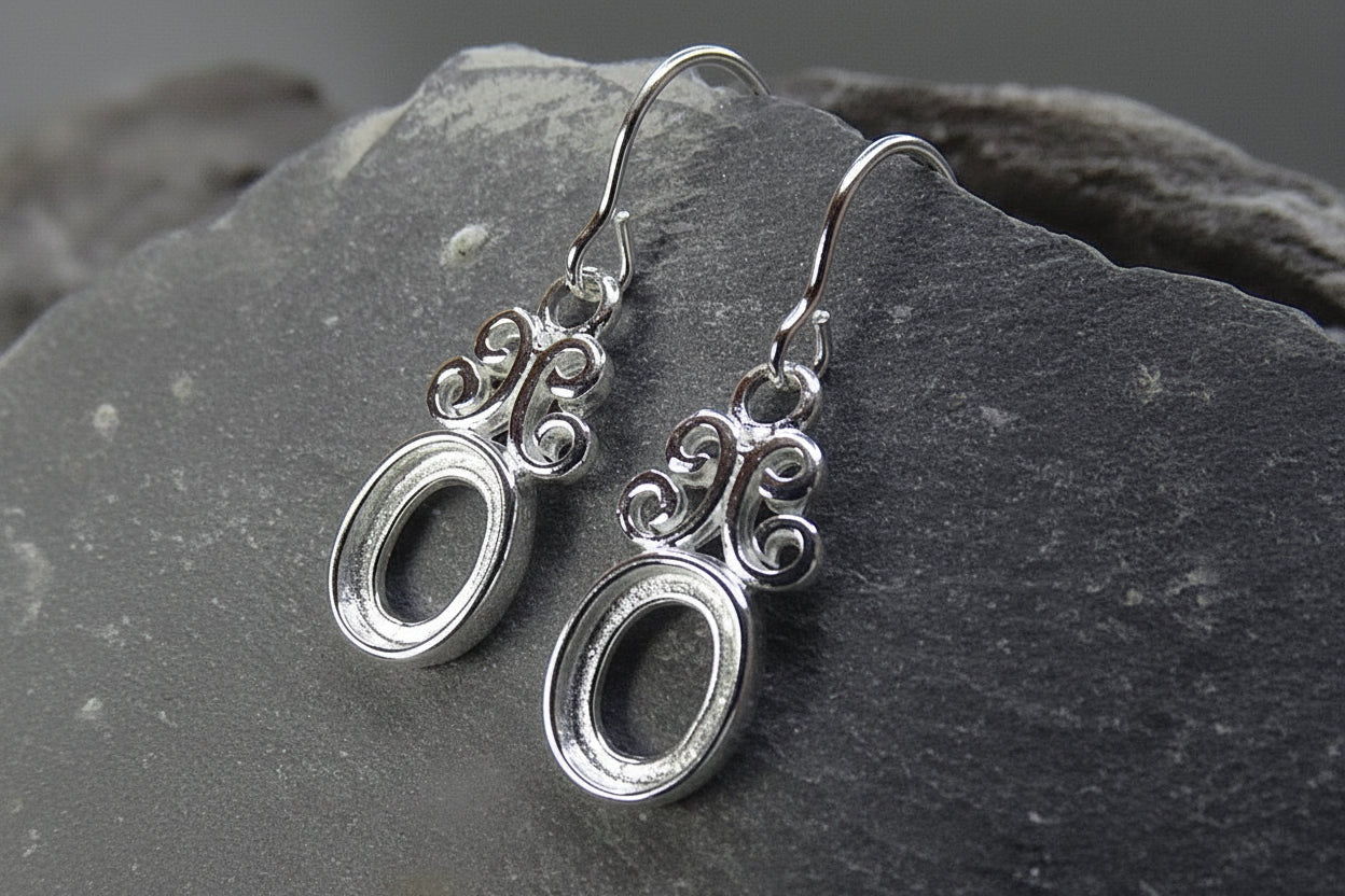 Drop Earrings Ready To Fit 8x6 Cabochons