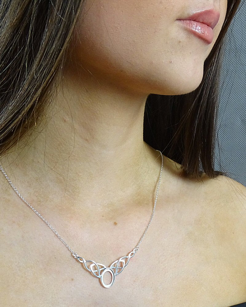 14x10 Silver Celtic Pendant Setting With Chain