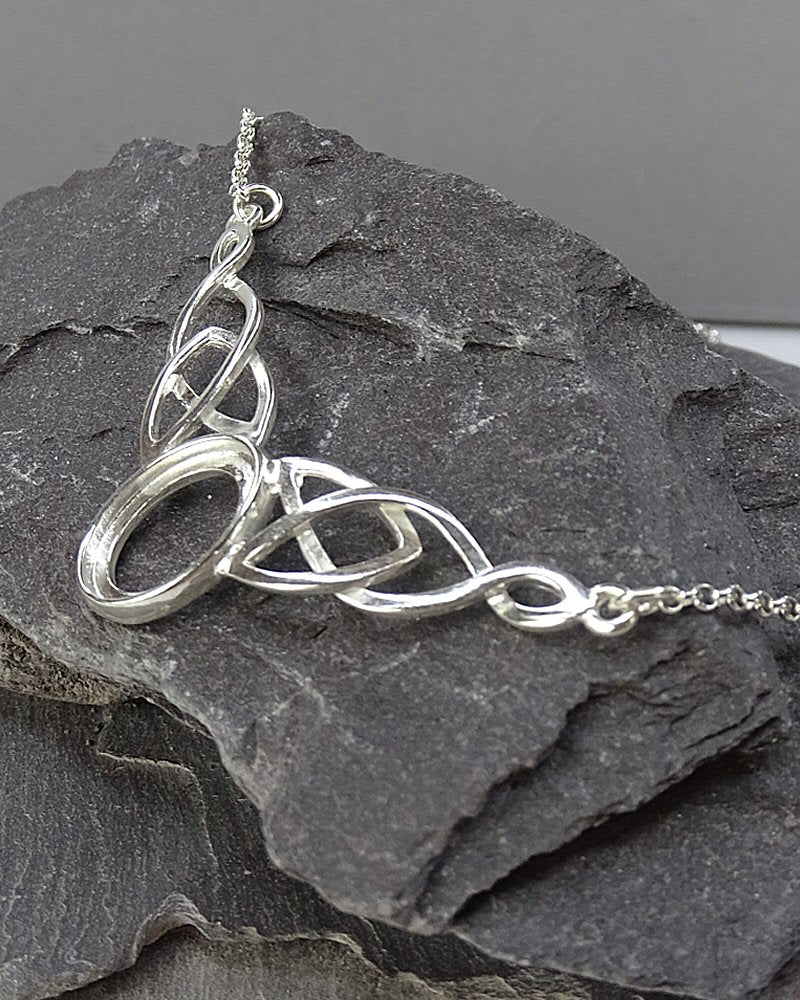 14x10 Silver Celtic Pendant Setting With Chain