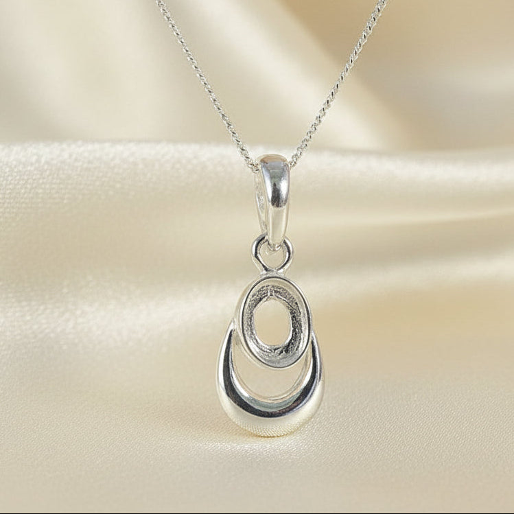 small silver pndant for 7x5 stone