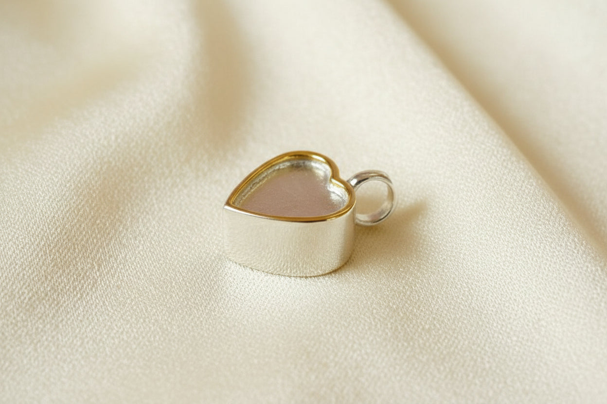 Solid Silver Self Fill Ashes Pendant with Heart Top