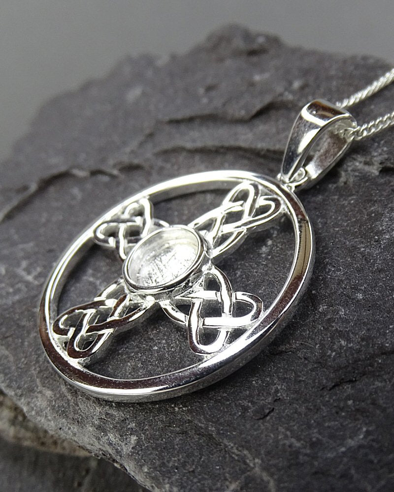 Silver Celtic pendant to fit 6mm cabochon or resin
