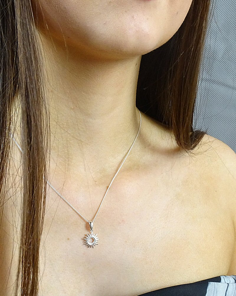 Silver 925 Sunburst Pendant To Fit 6mm Cabochon