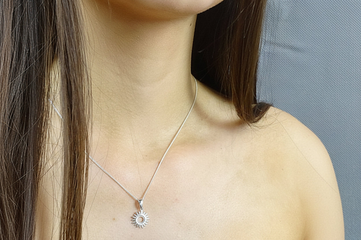 Silver 925 Sunburst Pendant To Fit 6mm Cabochon