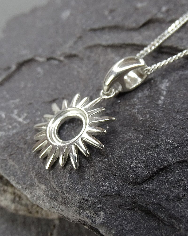 Silver 925 Sunburst Pendant To Fit 6mm Cabochon