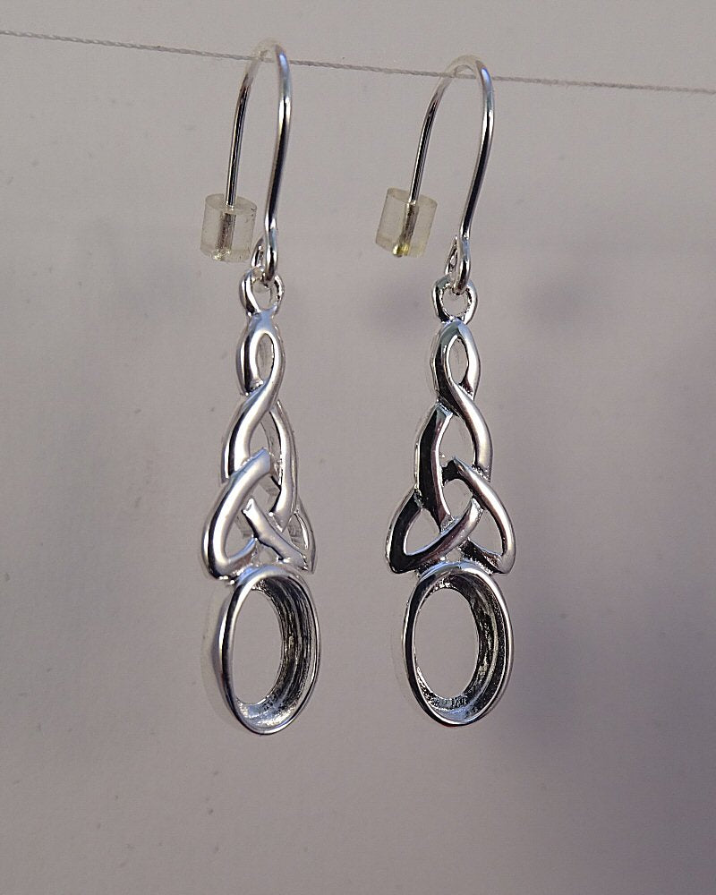 celtic drop earring blanks for cabochons