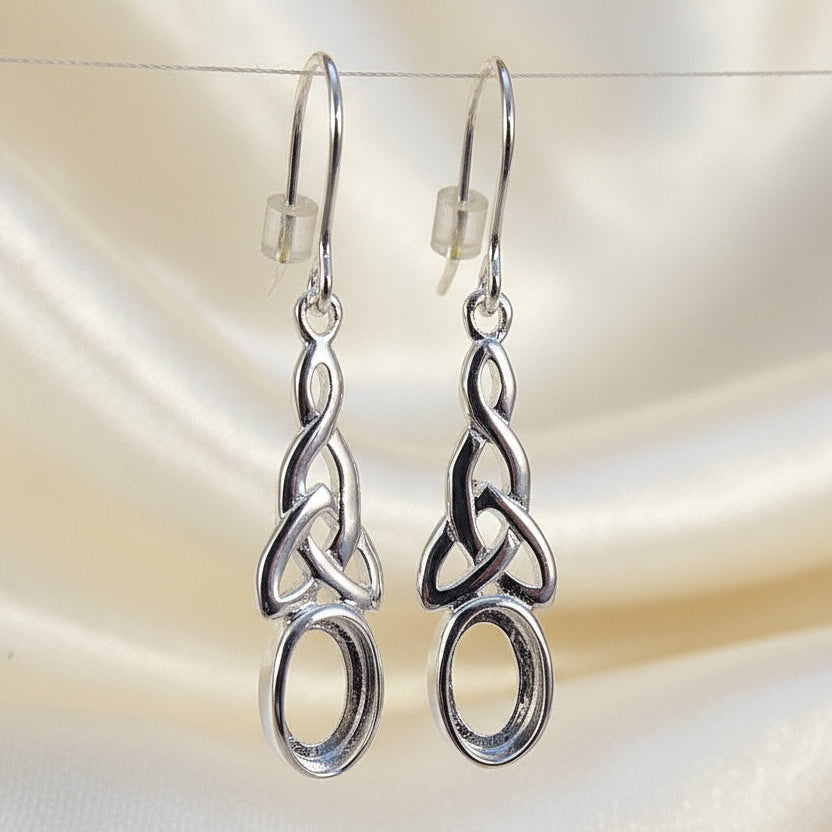 celtic drop earring blanks for cabochons