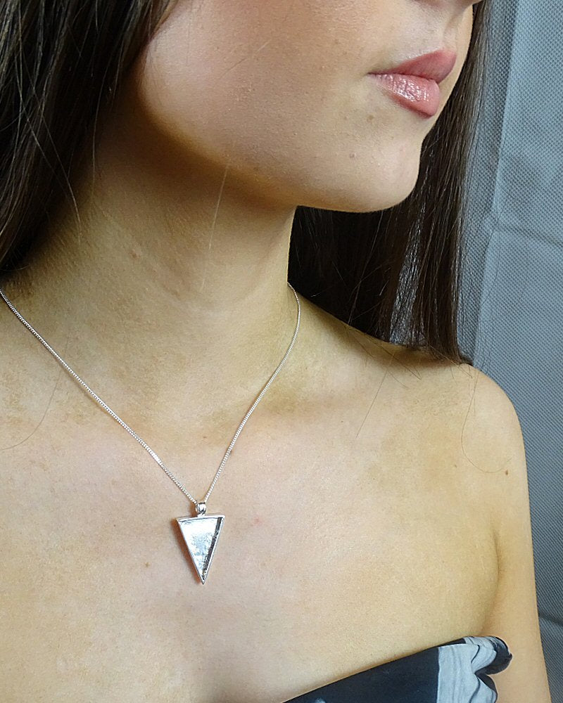 Triangular Silver 925 Pendant Setting Unset For 25x17