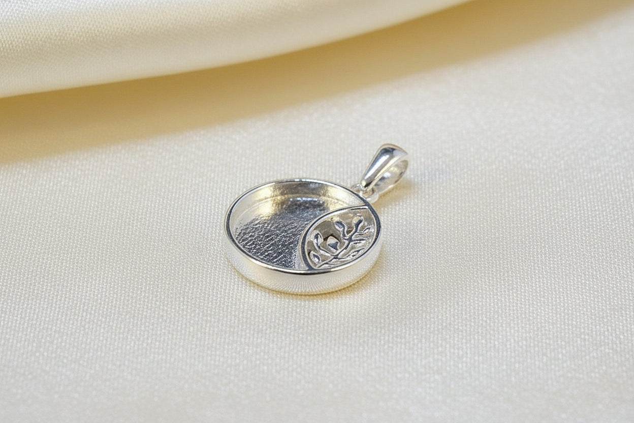 Solid Silver Pendant Suitable for Use With Resin