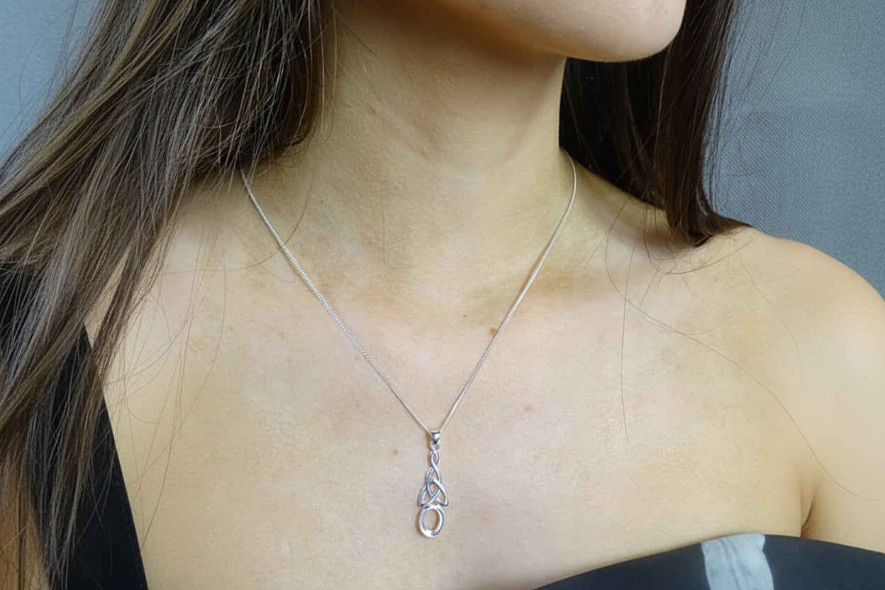 Silver Celtic Pendant Mount For 10x8 Stone
