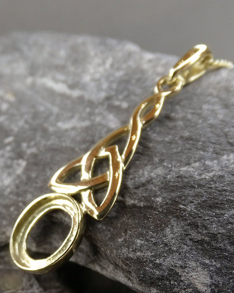 Solid 9ct Gold Celtic Pendant To Fit 10x8