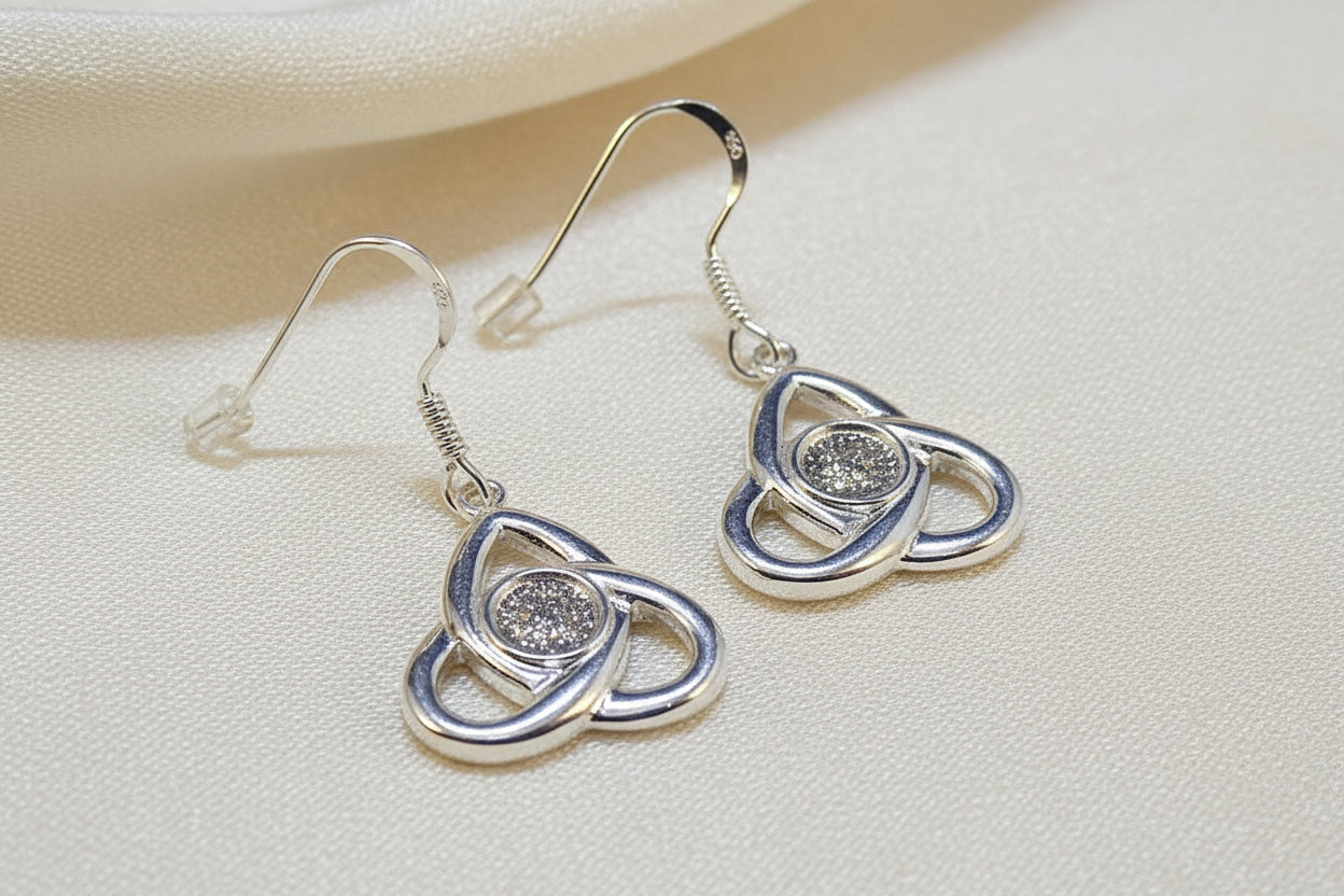 5mm Silver Celtic Unset Drop Earring Mounts