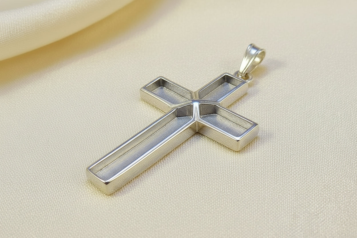Gents heavy Silver 925 Cross Suitable for resin
