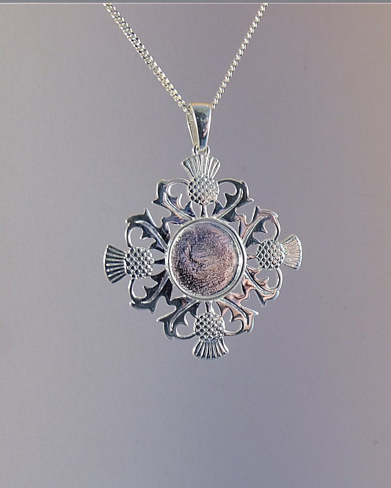 Silver Thistle Pendant To F it a 10mm Cabochon or Resin