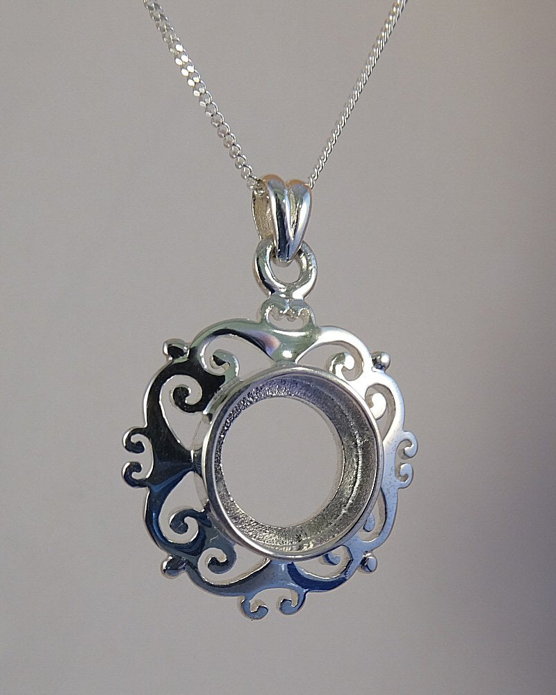 silver fob to fit 10mm stone