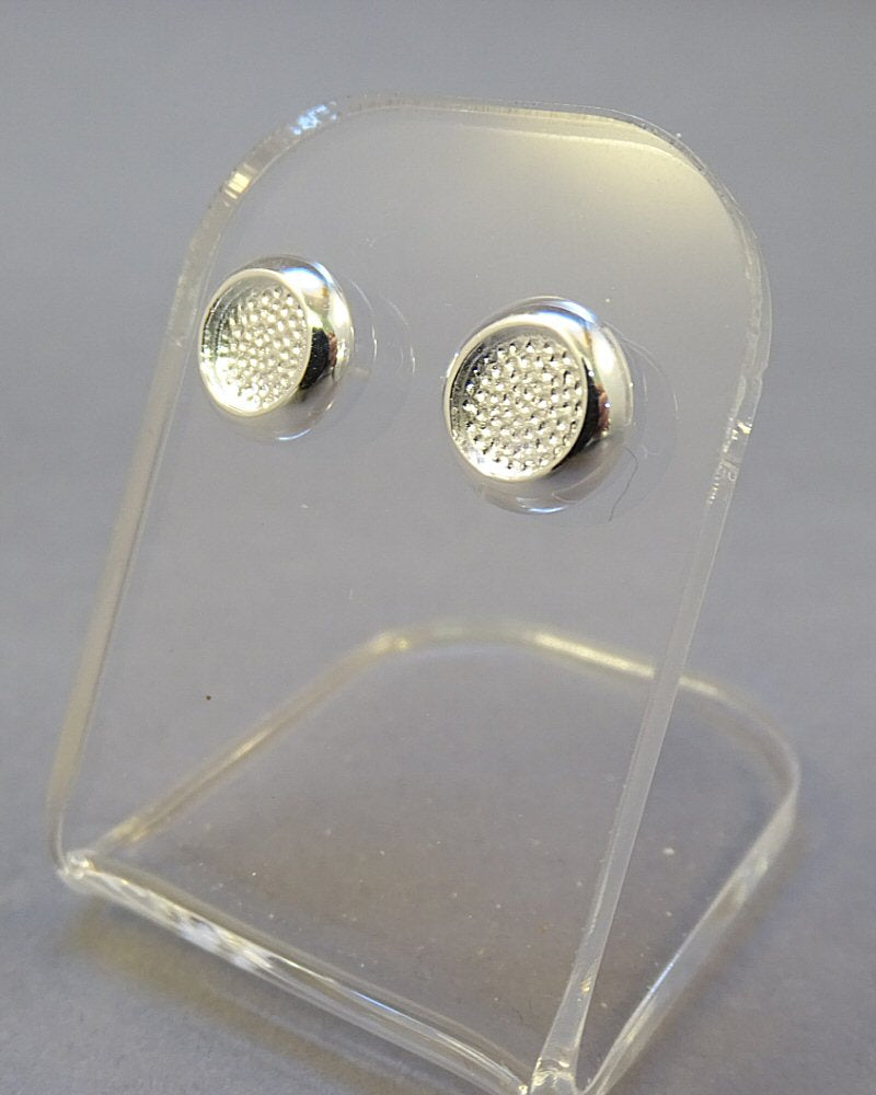Silver Cushion Edge Ear Studs For Setting Stones