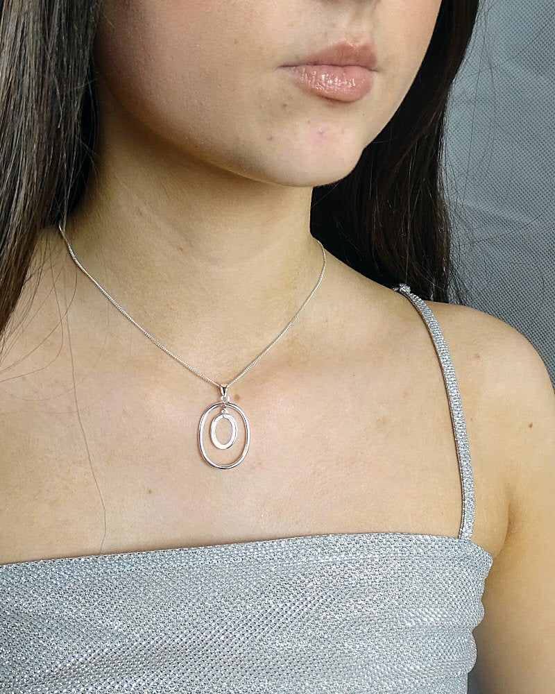 Solid Silver 14x10swinging Cabochon Hoop Pendant Setting