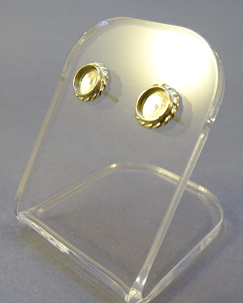 Gold Rope Edge Studs To Fit Cabochons