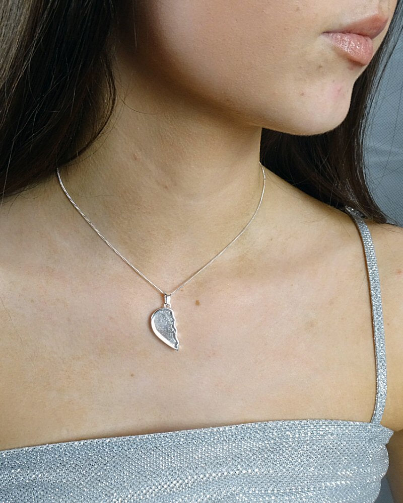 BFF Solid Silver Two Part Heart Pendant Suitable For Resin