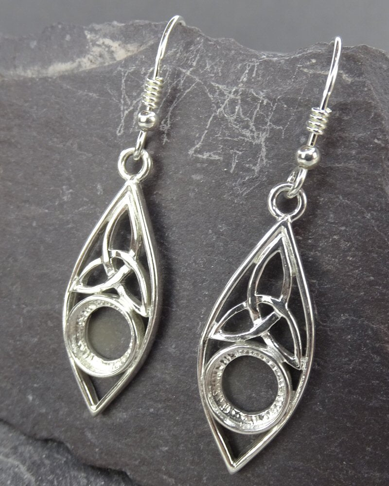 Silver Celtic Drops For 8mm Cabochon