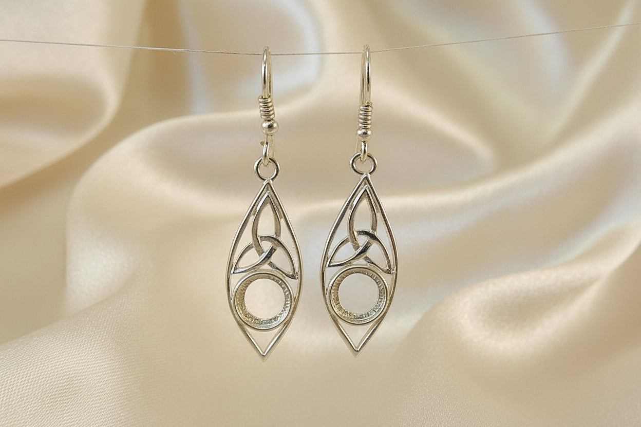 Silver Celtic Drops For 8mm Cabochon