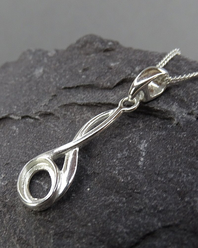 Silver Pendant Setting For 8x6 Cabochon